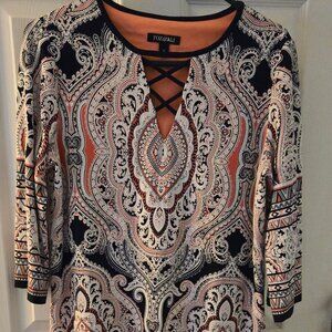 Roz and Ali size 12 dress Navy and coral